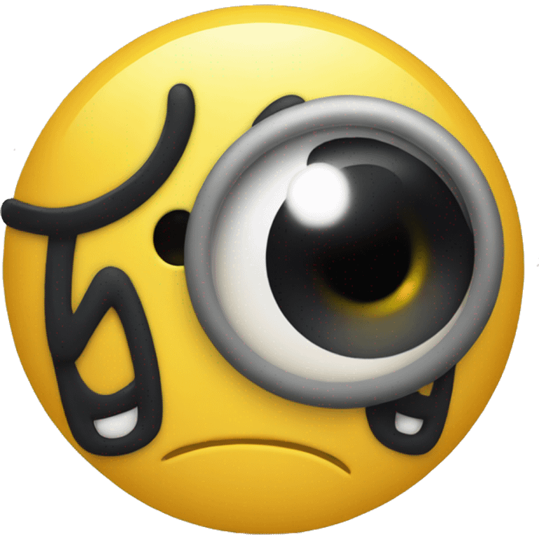 yellow emoticon but only one eye is visible as if he’s looking from the side at you emoji