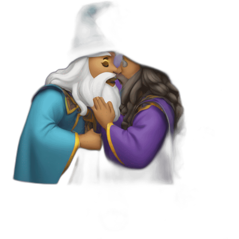 two wizards kissing emoji