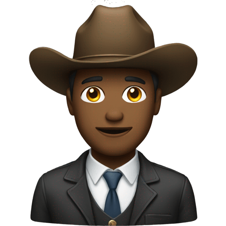 Man in a suit with a cowboy hat emoji