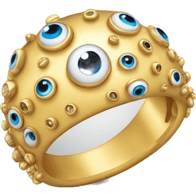 thin gold ring studded with eyeballs emoji