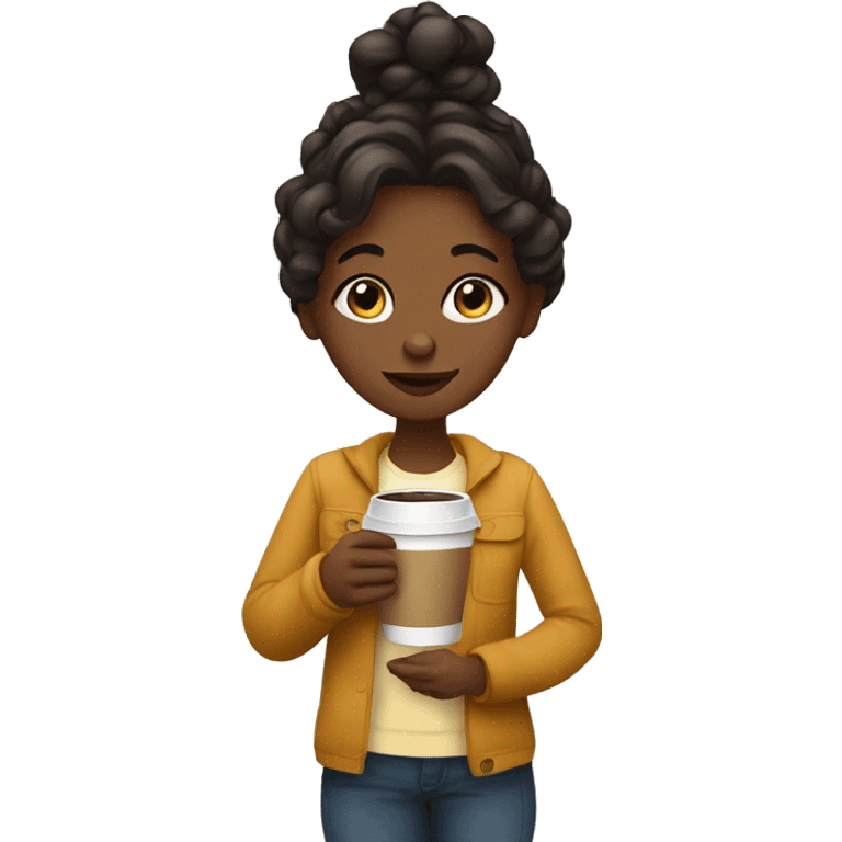 Girl drinking coffee  emoji