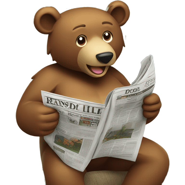 bear reading newspaper under coconut tree emoji