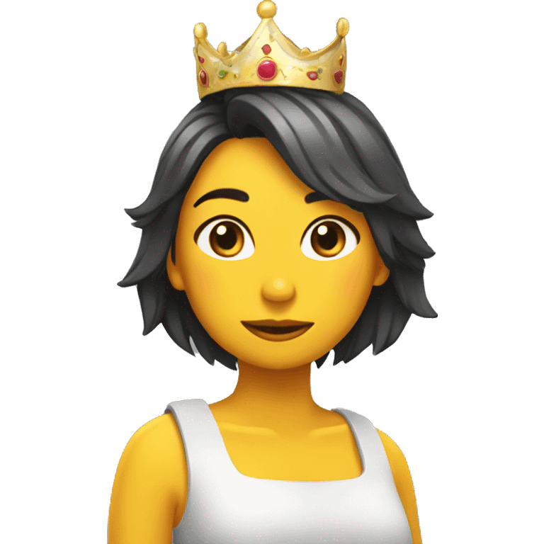 Chica morocha con corona emoji