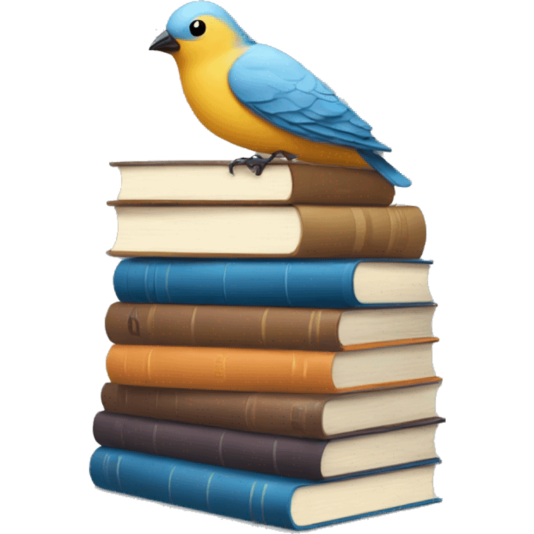 Bird book stack emoji