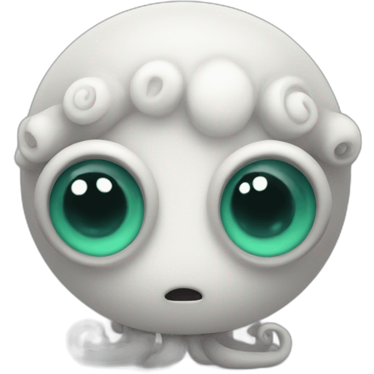 Cute kraken eyes close meditate emoji