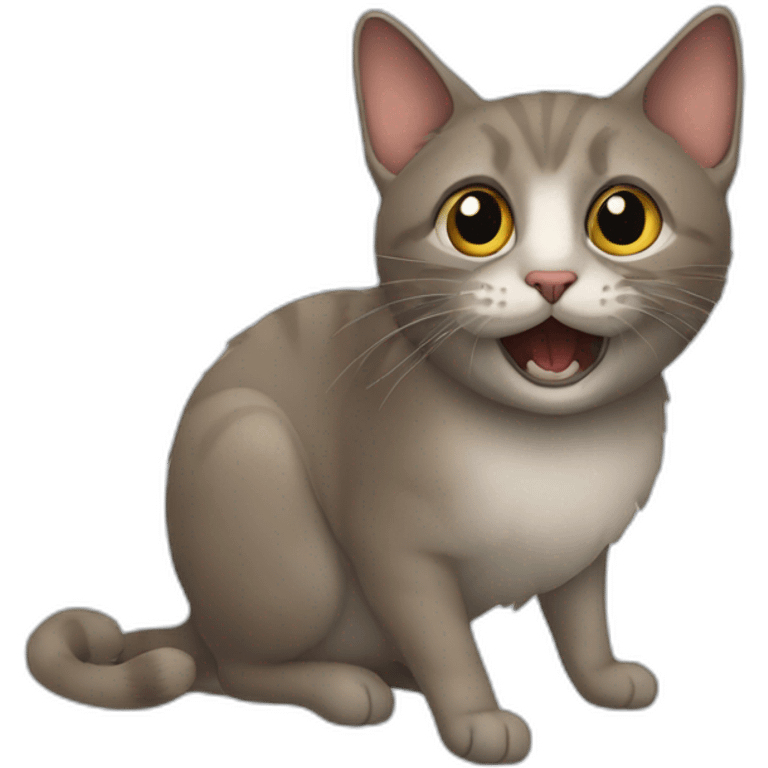 Un chat sur le dos d'un moustiques emoji