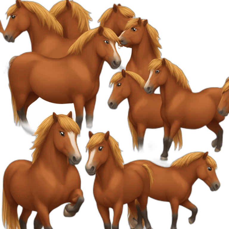 Red brown icelandic horse emoji