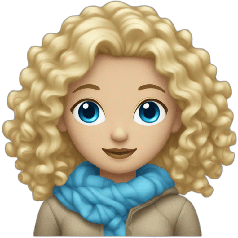 blonde curly haired woman with blue eyes emoji