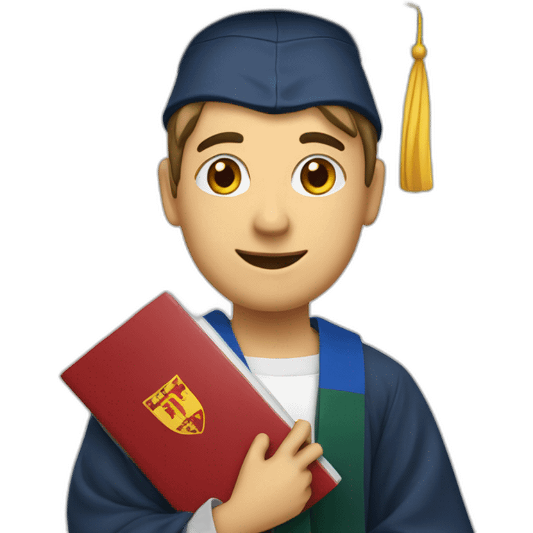 Europe flag and university graduate emoji