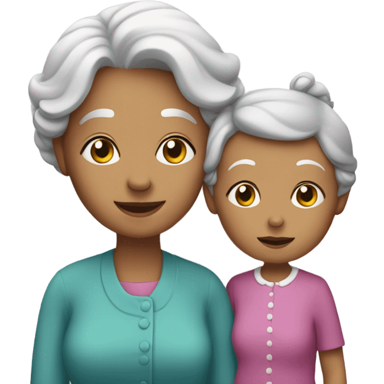 Grandma and granddaughter together  emoji