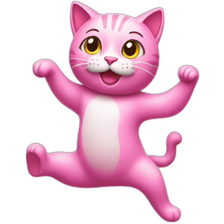 Pink cat dancing emoji