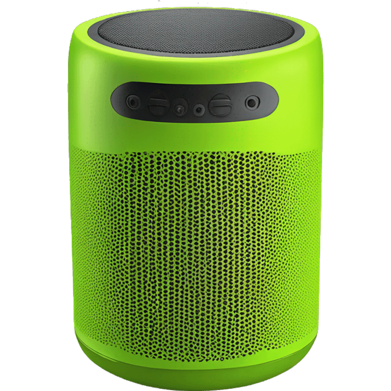 Realistic lime  green portable smart speaker isolated. emoji