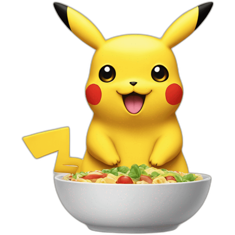 Pikachu saying goodlunch emoji