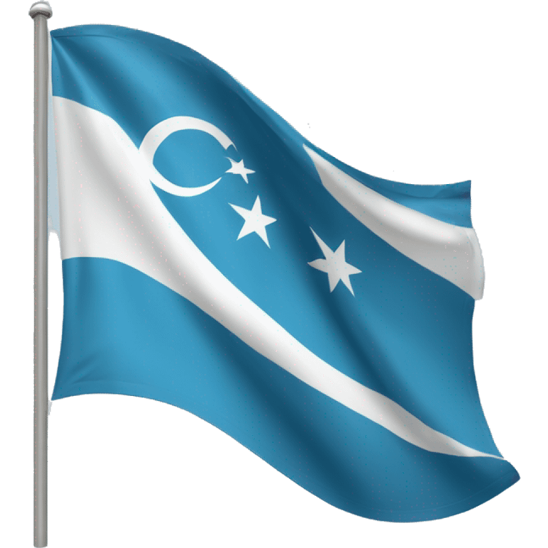 Blue Turkish flag with two white stripes one above one with 1cm distance from above and the same below emoji