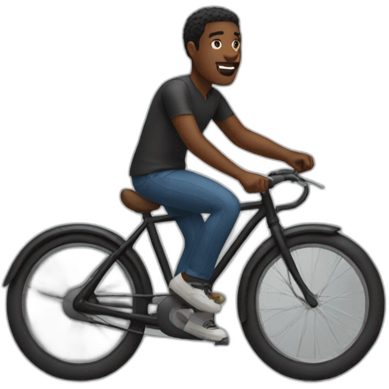 black man on a bike emoji