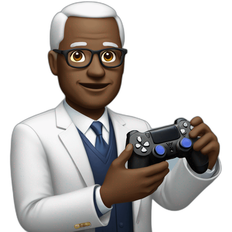 president holds playstation 5 in hands emoji