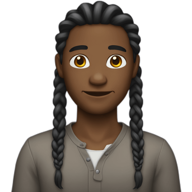 Negro con trenzas  emoji