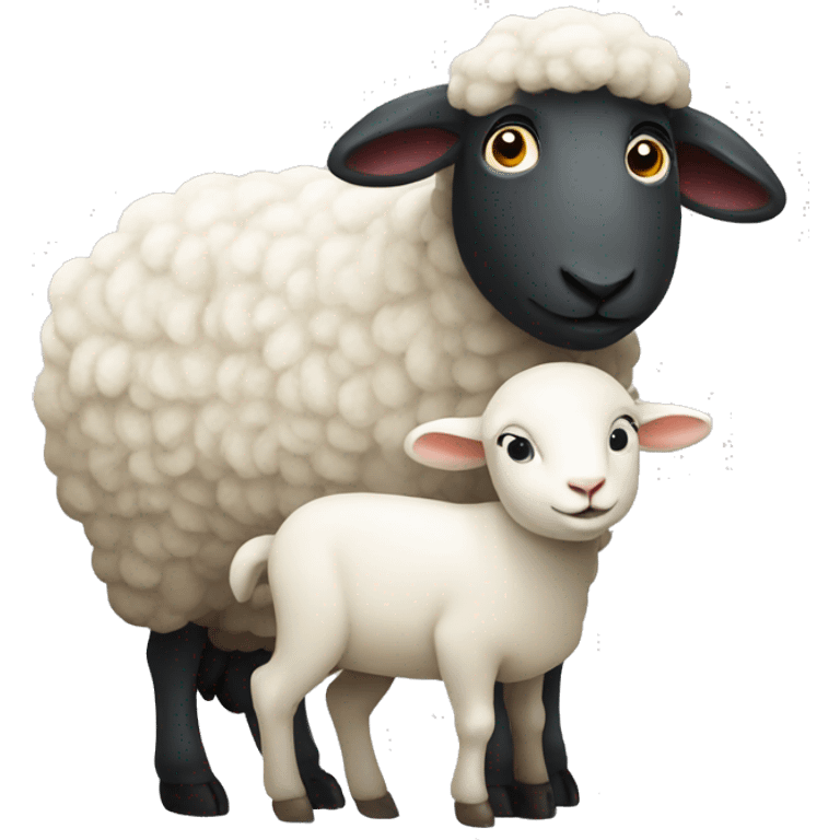 Sheep with lamb emoji