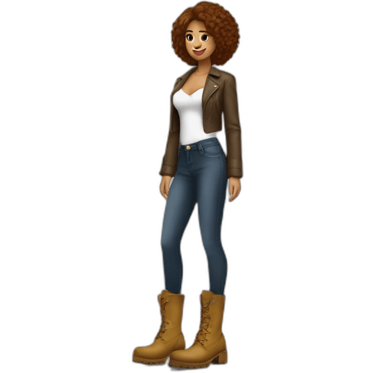 Sexy woman in boots on a platform emoji