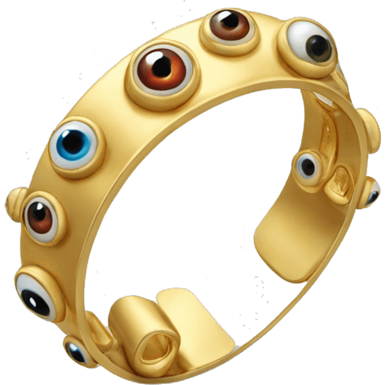 very thin gold bangle ring studded with eyeballs emoji