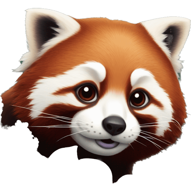 Red panda head surrounded by lilacs emoji