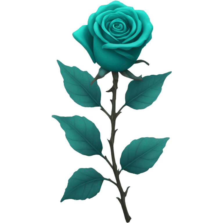 Teal withered rose emoji