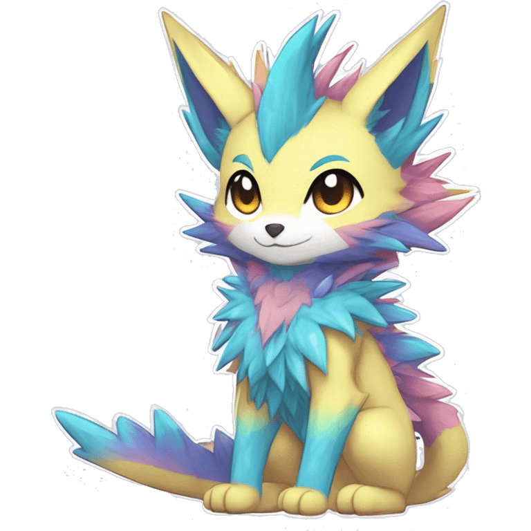 Anthro Scalie Spiky Cool Edgy Magical Shiny Colorful Pastel Sparkle Kemono-style Chibi Fantasy-Animal-Fakémon-Pokémon-Hybrid Fur Sona Aesthetic Full Body emoji