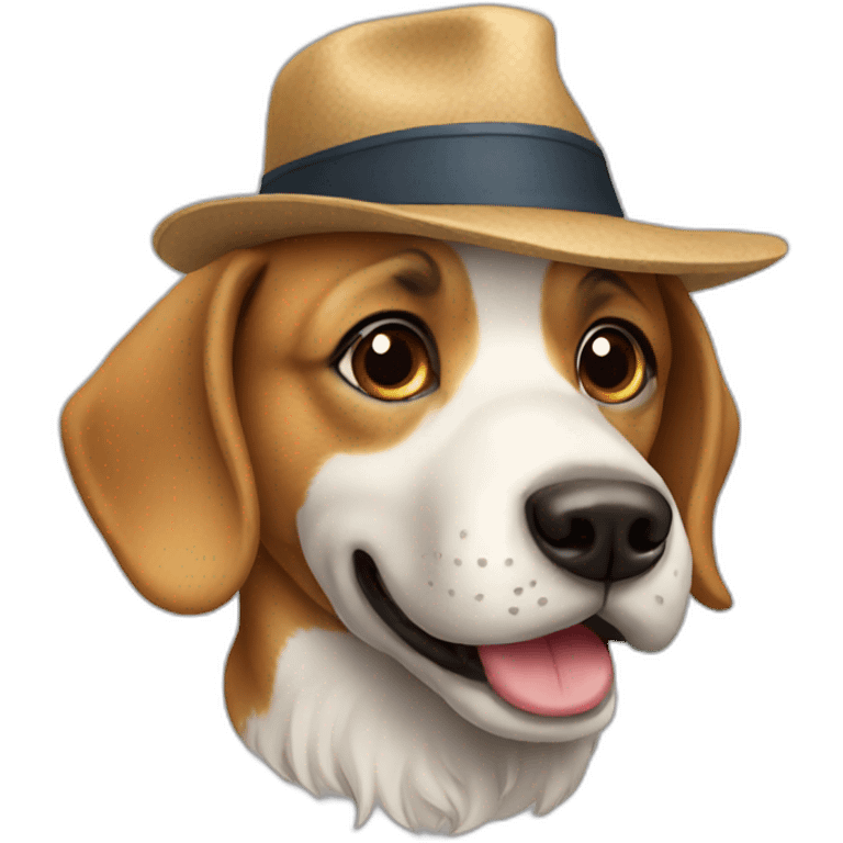 dog nerd with hat emoji