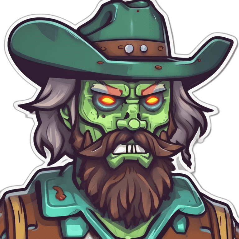 bearded cowboy zombie emoji