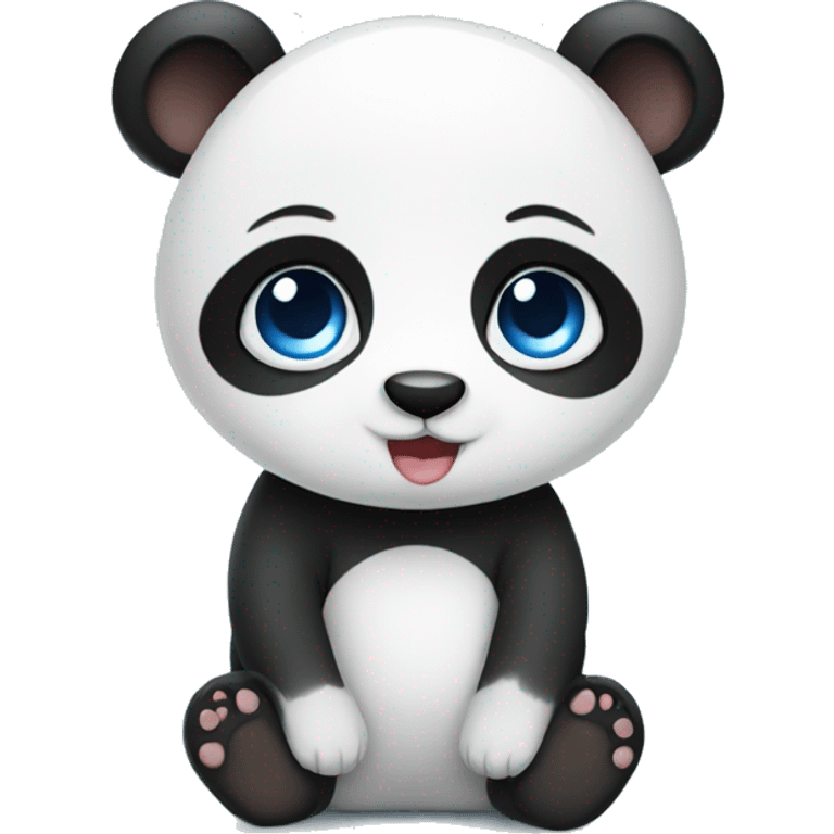 Blue eyed baby love panda emoji