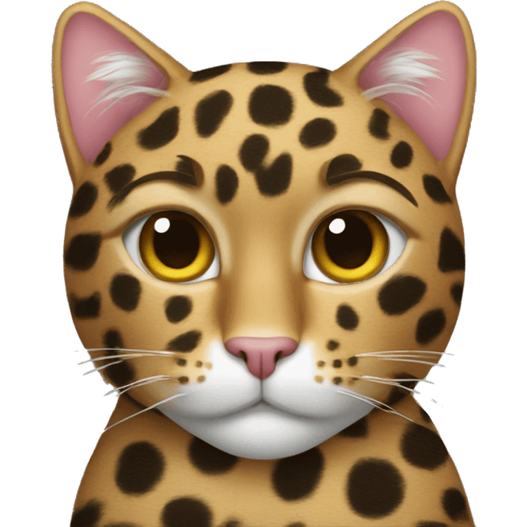 A cat with a leopard-like coat pattern. emoji