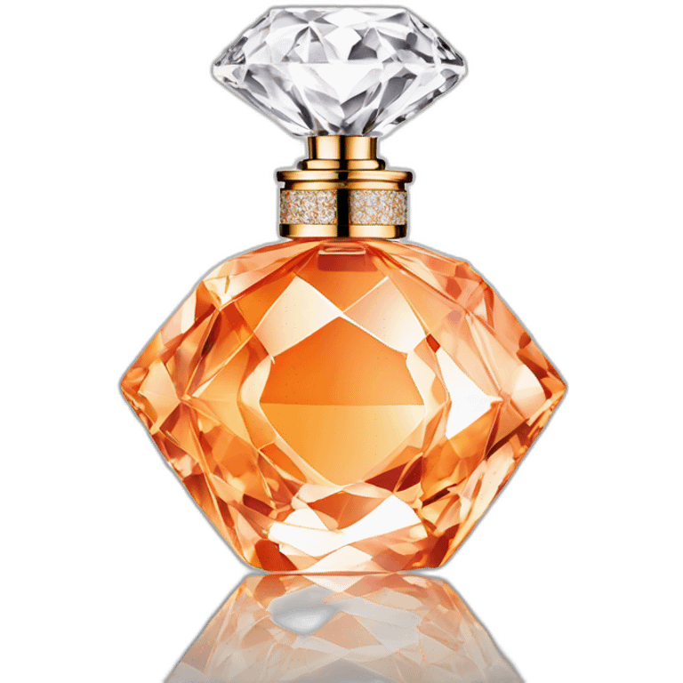 Iconic Luxury Diamond Cut Crystal Fragrance Bottle Orange Tint emoji