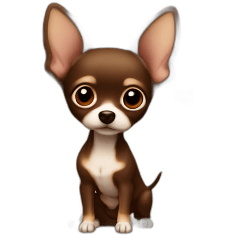 little dog pincher kinda chihuahua, with solid dark brown color ONLY  emoji