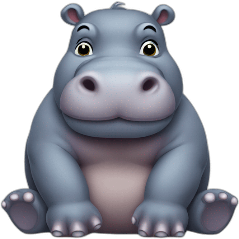 hippo sitting down emoji