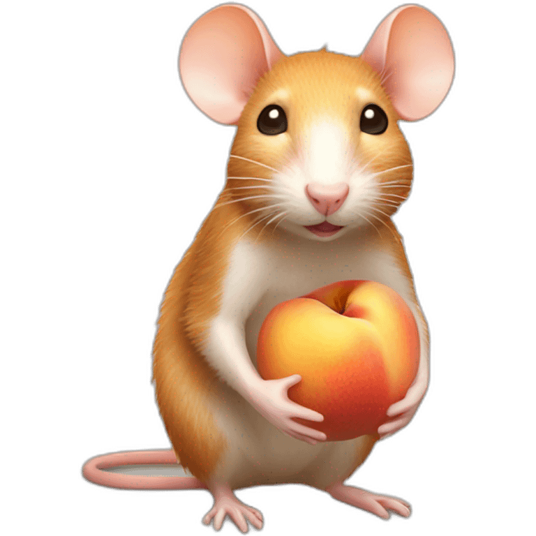 ginger rat with one peach emoji