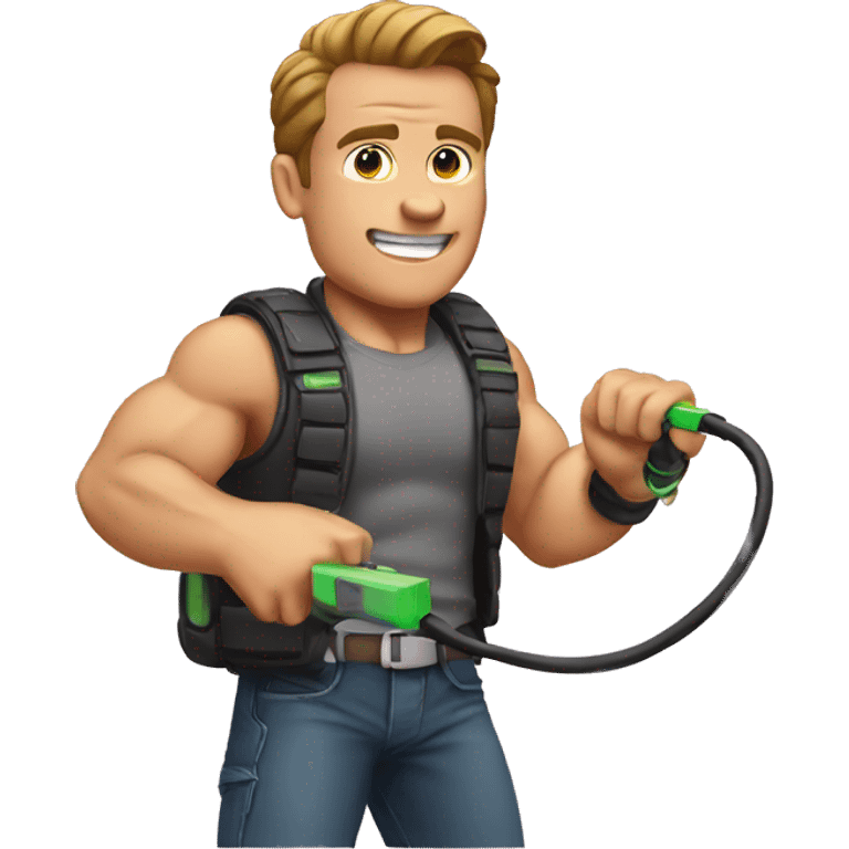 Arnold holding charging cable emoji