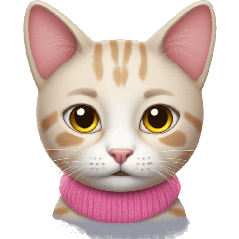 Cat with pink sweater emoji