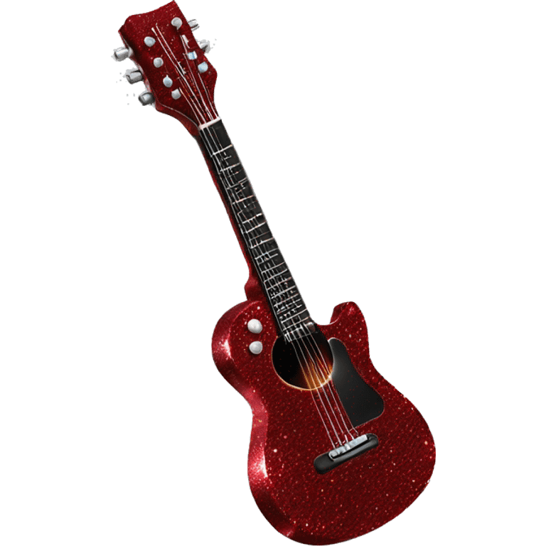 Dark red sparkly guitar emoji