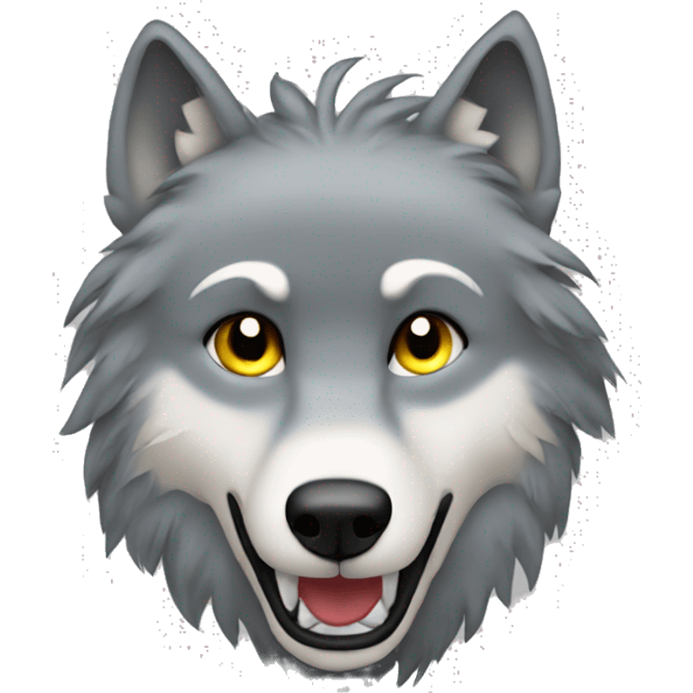 A wolf with emo hair emoji