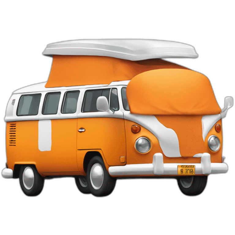 orange-t4-vw-bus-with-white-roof-extension emoji