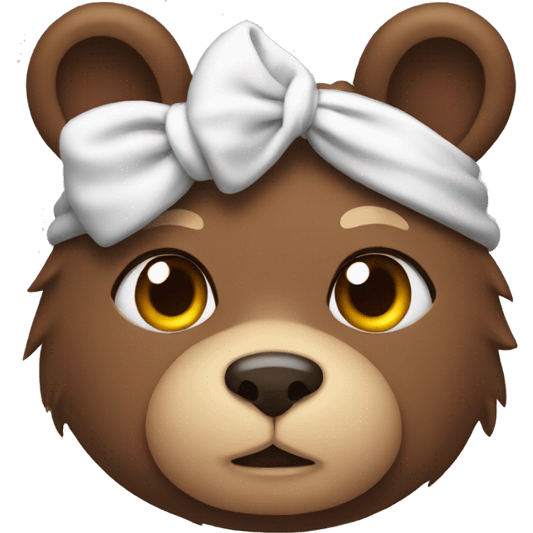 Bear wearing cat ears headband emoji