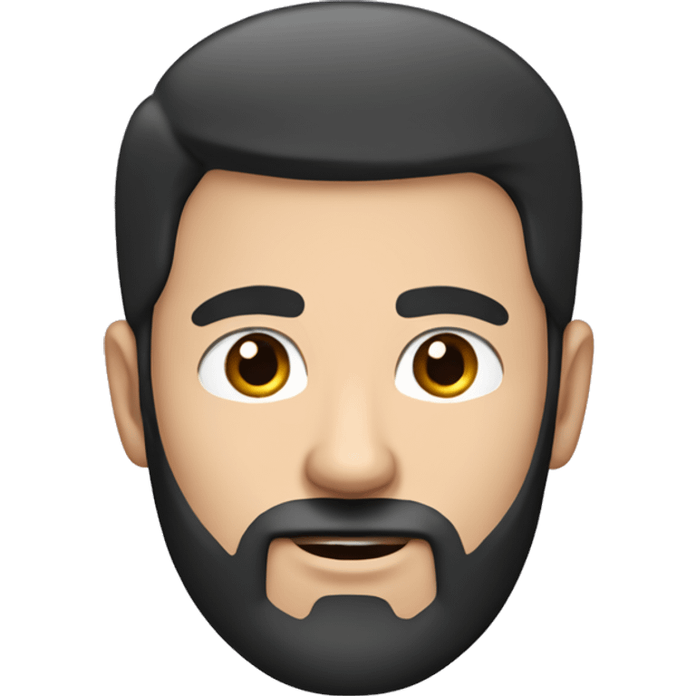 caucasian man with black hair, beard and thick eyebrows emoji