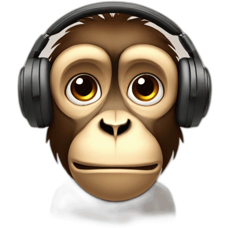 suprised sad monkey with headphones emoji