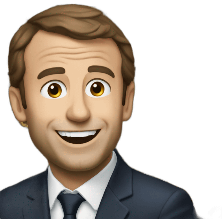 Macron mort de rire emoji