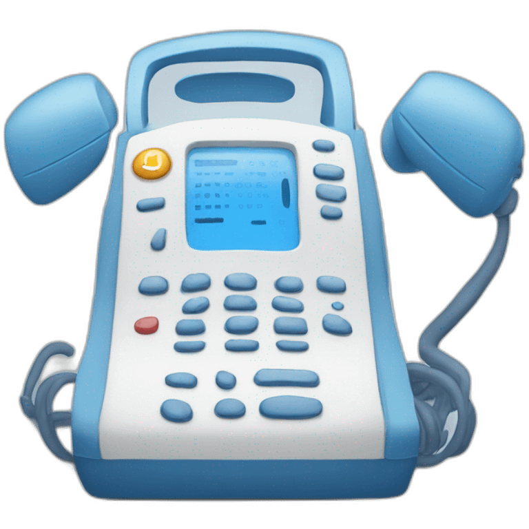 blue handset receiver emoji