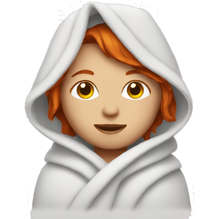 redhair covered in towel emoji