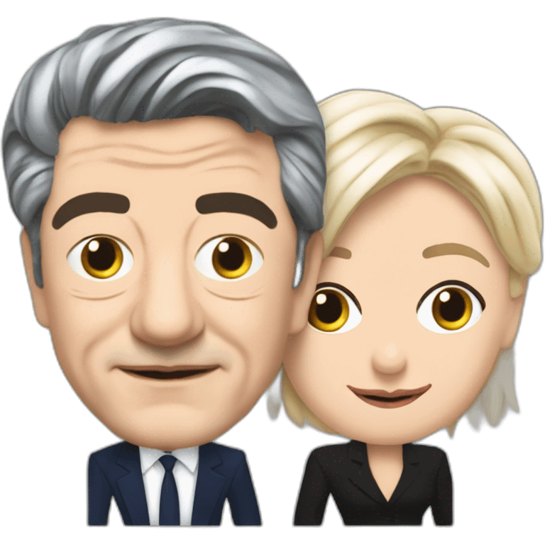 Jean Luc Melenchon embrasse marine le Pen emoji