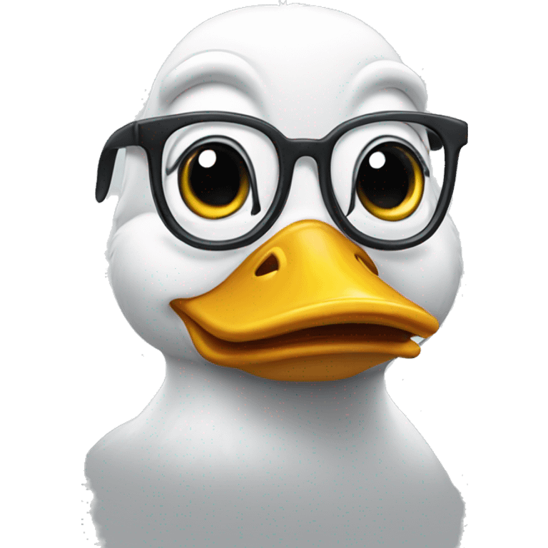 Duck wearing eyeglasses emoji