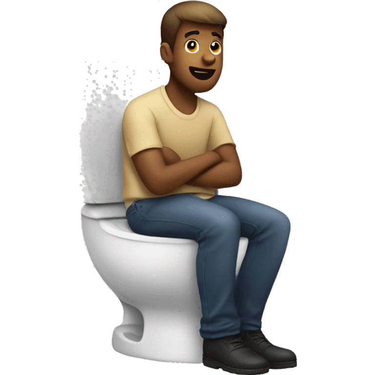 guy sitting on the toilet emoji