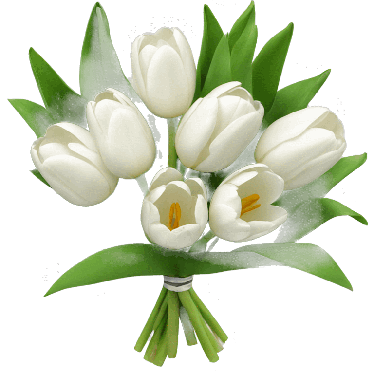 bouquet with white tulips emoji